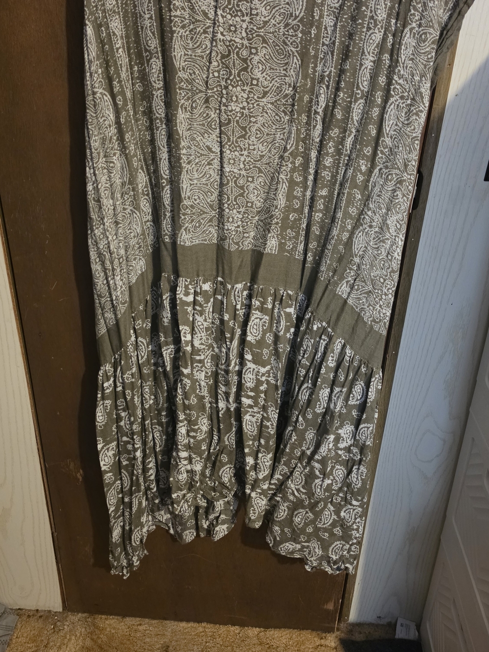 Three Bird Nest Olive & White Paisley Boho Duster Kimono - Picture 8 of 8